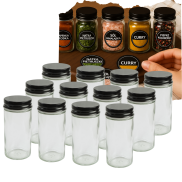 Zestaw 12 okrągłych słoiczków 120 ml na przyprawy do kuchni - 3