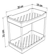 Organizer 2 poziomy do kuchni biały, pod szafkę z metalu i tworzywa - 2