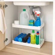 Organizer 2 poziomy do kuchni biały, pod szafkę z metalu i tworzywa - 4