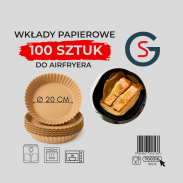 WKŁAD AIR FRYER PAPIER DO FRYTKOWNICY BEZTŁUSZCZOWEJ 20 CM, 100 SZTUK - 2