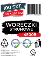 Woreczki strunowe 100 sztuk, mocne torebki zamykane 160x 220mm, grube 50 mic - 2