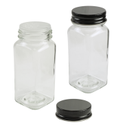 Stojak na przyprawy - zestaw 12 kwadratowych słoiczków 120 ml na przyprawy do kuchni wraz ze stojakiem i naklejkami - 3