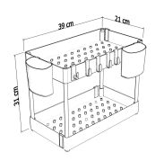 Organizer 2 poziomowy do kuchni czarny, pod szafkę - 2