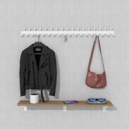 Wieszak 1002 mm z 35 uchwytami, haczykami, kolor biały przykręcany - 6