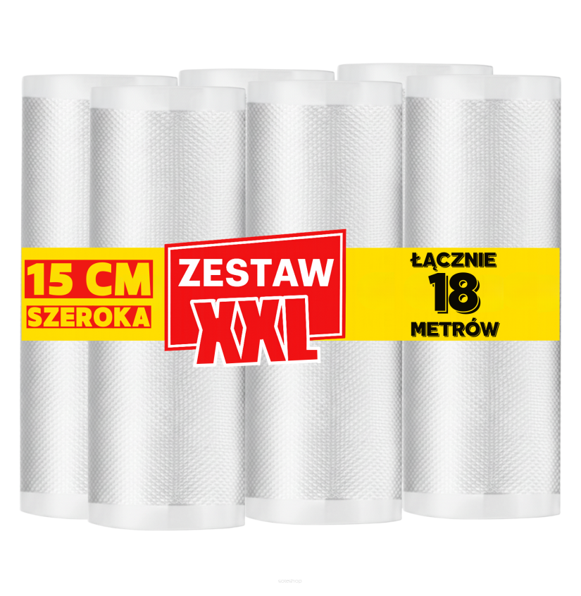 Zestaw 18 metrów, folia moletowana szerokość 15 cm w rękawie