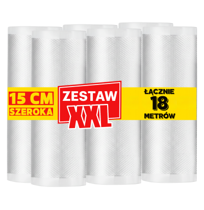 Zestaw 18 metrów, folia moletowana szerokość 15 cm w rękawie