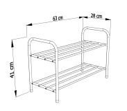 Półka na buty stojak regał organizer metalowy 2 półki loft do przedpokoju - 2