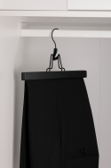WIESZAK DREWNIANY NA SPODNIE CZARNY ZESTAW X10 WIESZAKI Z KLIPSAMI - 4