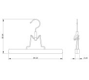 WIESZAK DREWNIANY NA SPODNIE CZARNY ZESTAW X10 WIESZAKI Z KLIPSAMI - 2
