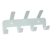 Wieszak 194 mm z 7 uchwytami, haczykami, kolor biały przykręcany - 3