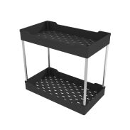 Organizer 2 poziomy do kuchni czarny, pod szafkę z metalu i tworzywa - 3