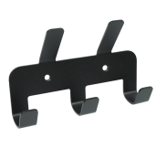 Wieszak 136 mm z 5 uchwytami, haczykami, kolor czarny przykręcany - 3
