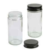 Zestaw 24 okrągłych słoiczków 120 ml na przyprawy do kuchni + naklejki - 3