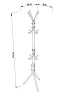 Wieszak stojący na ubrania metalowy w kolorze czarnym na 12 haczyków - 2