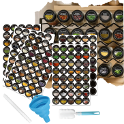 Zestaw 24 kwadratowych słoiczków 120 ml na przyprawy do kuchni + naklejki - 4