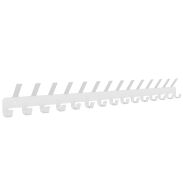 Wieszak 828 mm z 29 uchwytami, haczykami, kolor biały przykręcany - 5