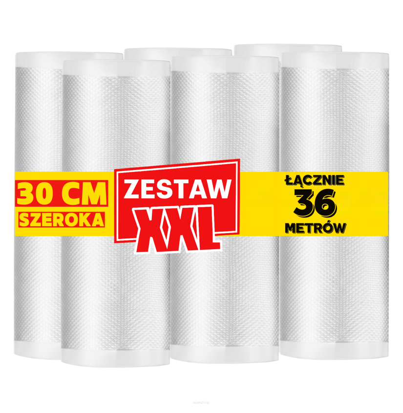 Zestaw 36 metrów, folia moletowana szerokość 30 cm w rękawie