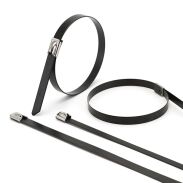 Czarne opaski zaciskowe metalowe 4,6 x 200 mm - 3