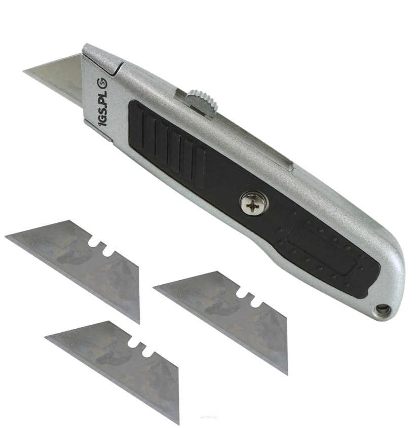 Nóż metalowy do cięcia z chowanym ostrzem