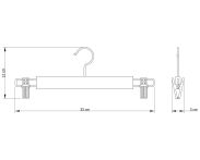 WIESZAK DREWNIANY NA SPODNIE CZARNY ZESTAW X10 WIESZAKI Z KLIPSAMI - 2