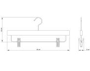 WIESZAK DREWNIANY NA SPODNIE NATURALNY ZESTAW X10 WIESZAKI Z KLIPSAMI - 2