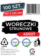 Woreczki strunowe 100 sztuk, mocne torebki zamykane 150 x 220 mm, grube 50 mic - 2