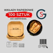 WKŁAD AIR FRYER PAPIER DO FRYTKOWNICY BEZTŁUSZCZOWEJ 16x16 CM, 100 SZTUK - 2